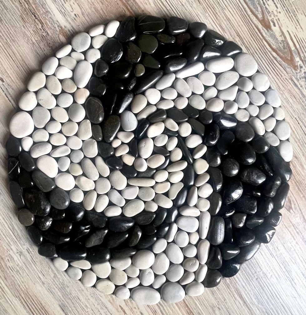 Close-up of decorative stones with natural colors